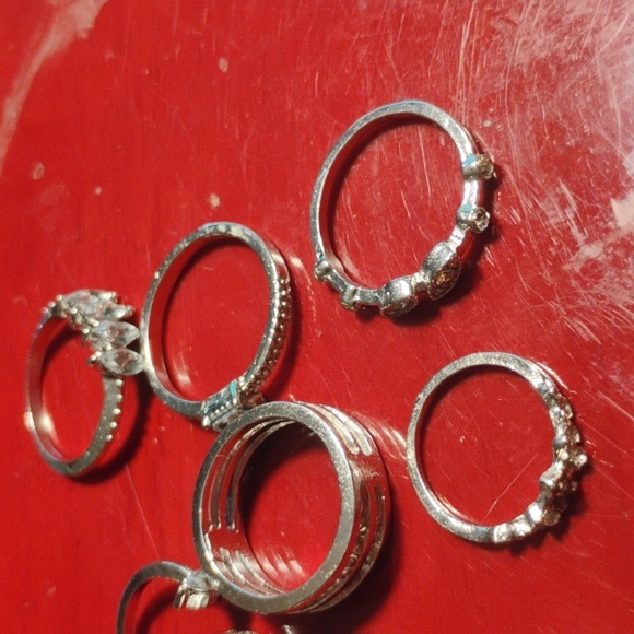 10 Silver Rings Various Sizes - Picture 3 of 4